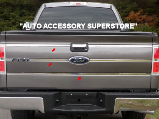 2009-2014 Ford F150 Chrome Upper Tailgate Trim (6 PC.) Chrome Tailgate Trim Pro Trim   