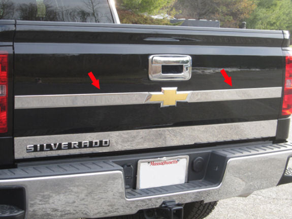 2014-2018 Chevy Silverado Chrome Upper 2 PC. Tailgate Trim Chrome Tailgate Trim QAA   