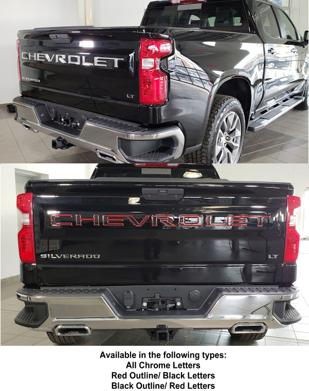 2019-Up Chevy Silverado 1500 Tailgate Letters Chrome Trim AAS Trim   