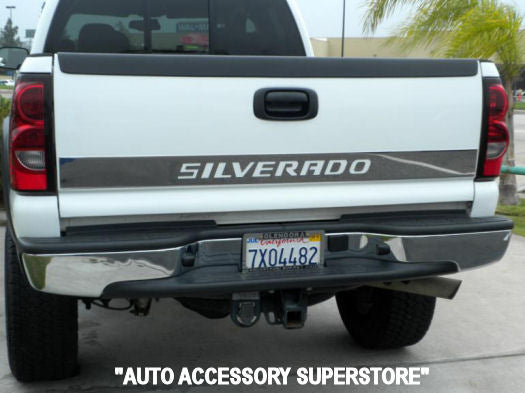 1999-2006 Chevy Silverado Chrome Lower Tailgate Trim (With Letter Cutouts) Chrome Tailgate Trim Pro Trim   