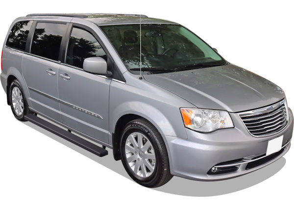 2008-2021 Dodge Grand Caravan Running Boards (Aluminum Black Side Edge) Running Boards APS Auto   